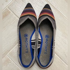 Rothy’s Point Toe Flat Inverse Stripe Size 7.5